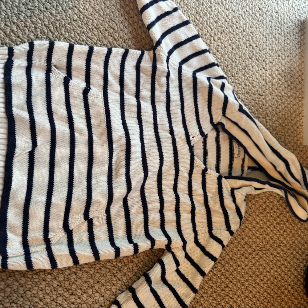McHenry Navy and Cream Striped Hoodie